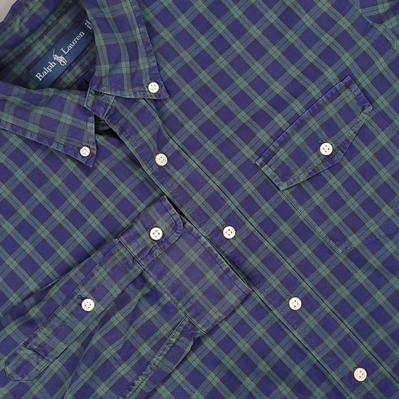 Ralph Lauren Other - Ralph Lauren Shirt Mens Large Blackwatch Plaid‎ Button Down Long Sleeve Pocket
